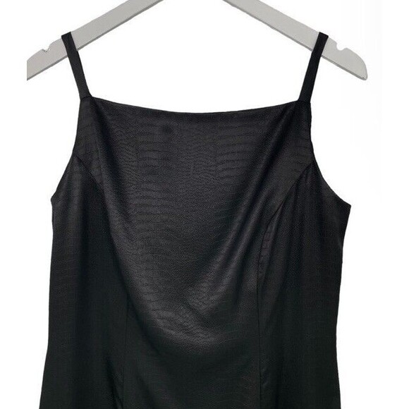 Maggie London Y2K Sheath Dress 10 Black Snake Mini Club Acetate Goth Witch NWT - Picture 3 of 8